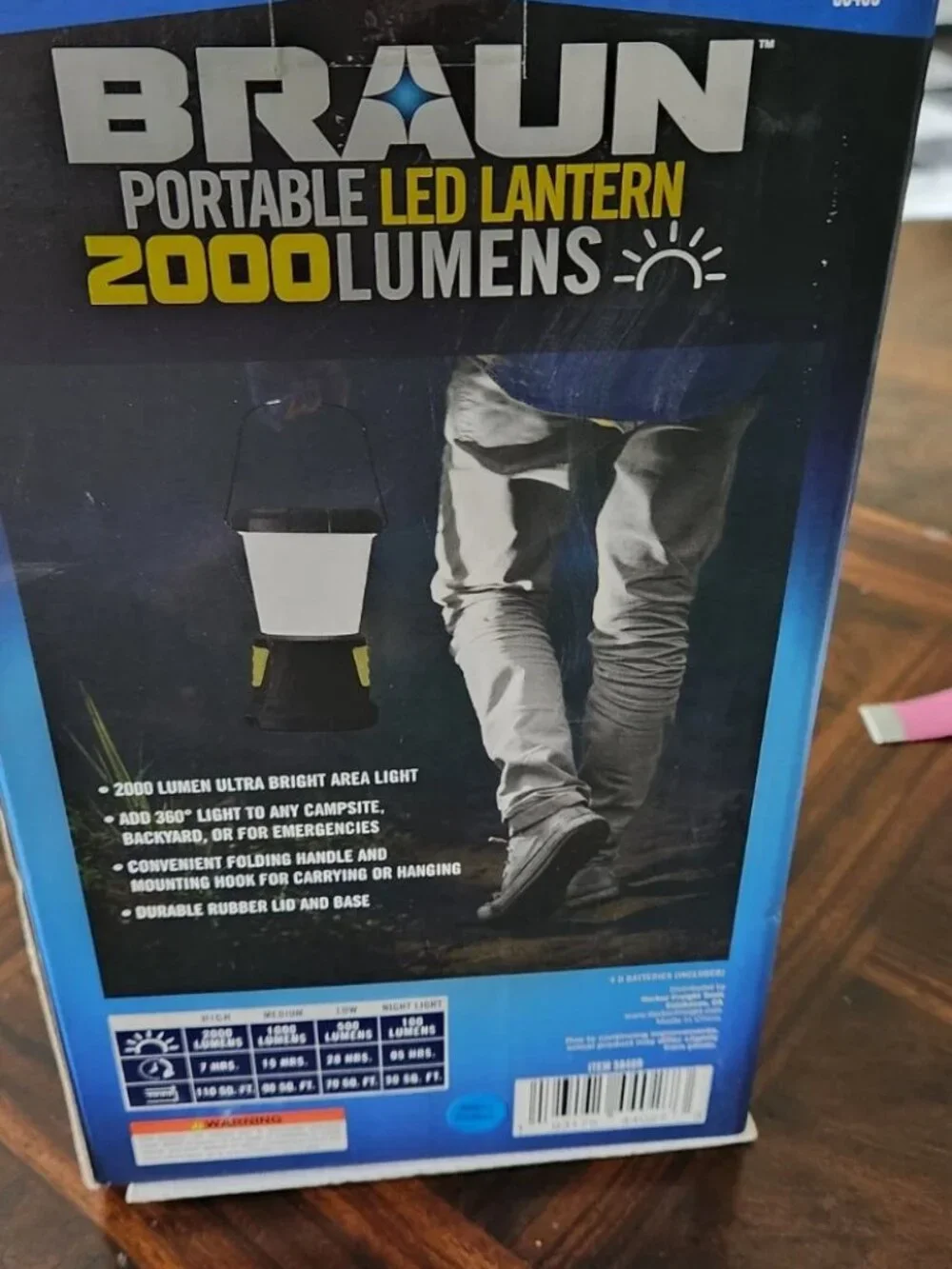 NEW Braun 2000 Lumen Ultra Bright Portable Full Size Lantern Shatter resistant